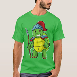Schildkröte als Krieger mit Spear Helmet T-Shirt