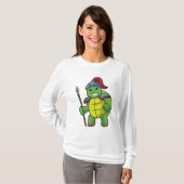 Schildkröte als Krieger mit Spear & Helmet T-Shirt (Vorne ganz)