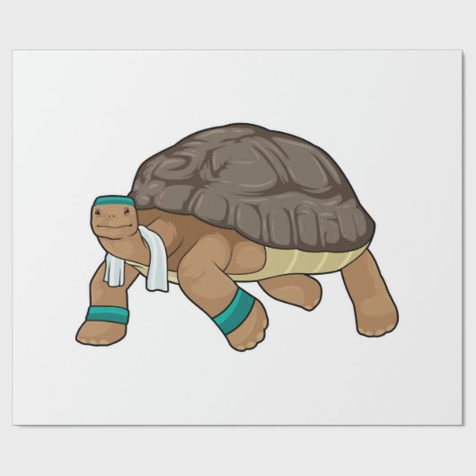 Schildkröte als Läufer mit Handtuch Geschenkpapier (Flach)