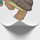 Schildkröte als Läufer mit Handtuch Geschenkpapier (Ecke)