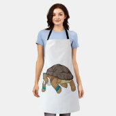 Schildkröte als Läufer mit Handtuch Schürze (Getragen)