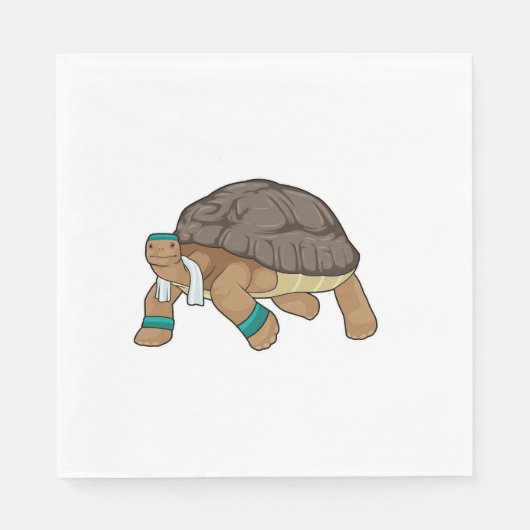Schildkröte als Läufer mit Handtuch Serviette (Vorderseite)