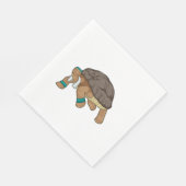 Schildkröte als Läufer mit Handtuch Serviette (Ecke)