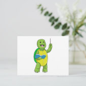 Schildkröte als Lehrerin mit Buch und Zeigestock Postkarte (Stehend Vorderseite)
