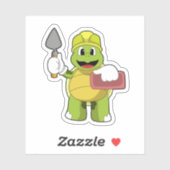 Schildkröte als Mason mit Stone Aufkleber (Blatt)