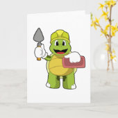 Schildkröte als Mason mit Stone Karte (Gelbe Blume)