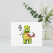 Schildkröte als Mason mit Stone Postkarte (Stehend Vorderseite)