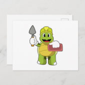 Schildkröte als Mason mit Stone Postkarte (Vorne/Hinten)