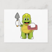 Schildkröte als Mason mit Stone Postkarte (Vorderseite)