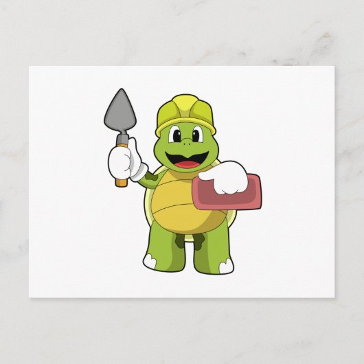Schildkröte als Mason mit Stone Postkarte (Vorderseite)