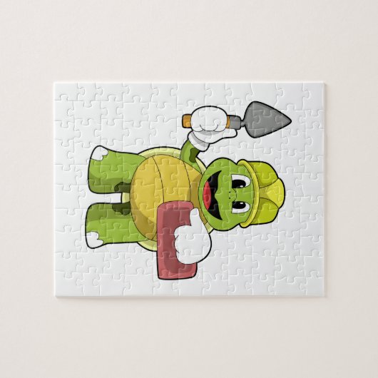 Schildkröte als Mason mit Stone Puzzle (Horizontal)
