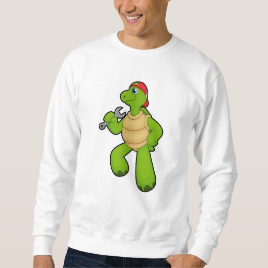 Schildkröte als Mechanik mit Schraubenschlüssel un Sweatshirt (Vorderseite)
