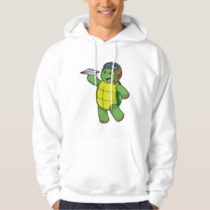 Schildkröte als Pilot mit Papier-Flugzeug Hoodie