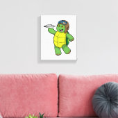 Schildkröte als Pilot mit Papier-Flugzeug Leinwanddruck (Insitu (Wohnzimmer))