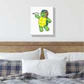 Schildkröte als Pilot mit Papier-Flugzeug Leinwanddruck (Insitu (Schlafzimmer))