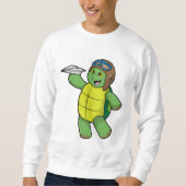 Schildkröte als Pilot mit Papier-Flugzeug Sweatshirt (Vorderseite)
