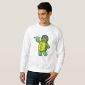 Schildkröte als Pilot mit Papier-Flugzeug Sweatshirt (Vorne ganz)