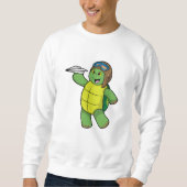 Schildkröte als Pilot mit Papier-Flugzeug Sweatshirt (Vorderseite)