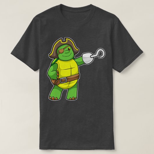 Schildkröte als Pirate mit Augenpflaster T-Shirt (Design vorne)
