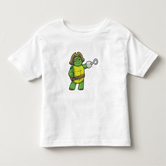 Schildkröte als Pirate mit Hooked-Hand und Augenpf Kleinkind T-shirt (Vorderseite)