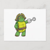 Schildkröte als Pirate mit Hooked-Hand und Augenpf Postkarte (Vorderseite)