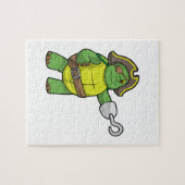 Schildkröte als Pirate mit Hooked-Hand und Augenpf Puzzle (Horizontal)