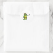 Schildkröte als Pirate mit Hooked-Hand und Augenpf Runder Aufkleber (Tasche)