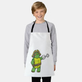 Schildkröte als Pirate mit Hooked-Hand und Augenpf Schürze (Getragen)