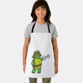 Schildkröte als Pirate mit Hooked-Hand und Augenpf Schürze (Insitu)