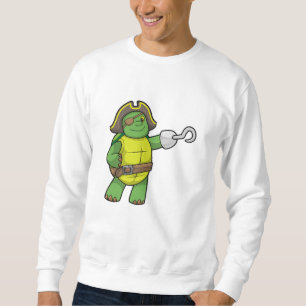 Schildkröte als Pirate mit Hooked-Hand und Augenpf Sweatshirt