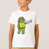 Schildkröte als Pirate mit Hooked-Hand und Augenpf T-Shirt (Vorderseite)
