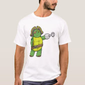 Schildkröte als Pirate mit Hooked-Hand und Augenpf T-Shirt (Vorderseite)