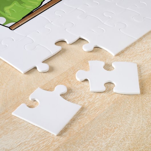 Schildkröte als Rentner mit Gehstock Puzzle (Seite)