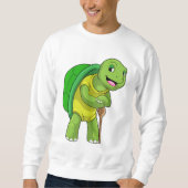 Schildkröte als Rentner mit Gehstock Sweatshirt (Vorderseite)