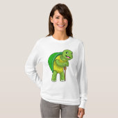 Schildkröte als Rentner mit Gehstock T-Shirt (Vorne ganz)