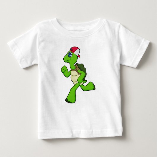 Schildkröte als Runner mit Cap Baby T-shirt (Vorderseite)