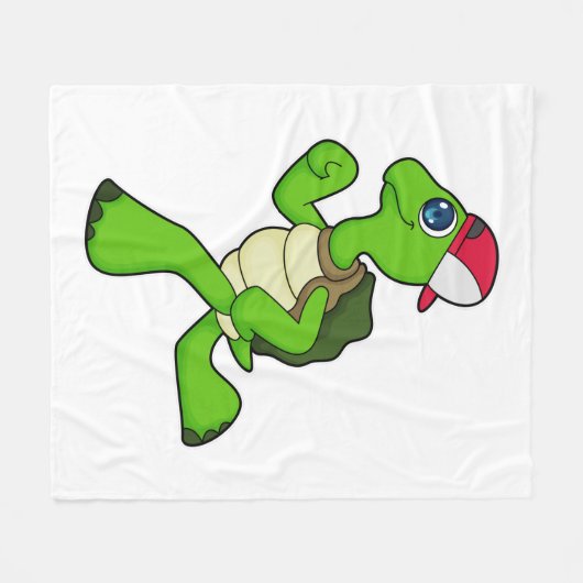 Schildkröte als Runner mit Cap Fleecedecke (Vorderseite (Horizontal))