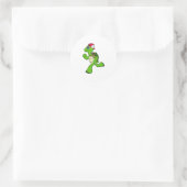 Schildkröte als Runner mit Cap Runder Aufkleber (Tasche)