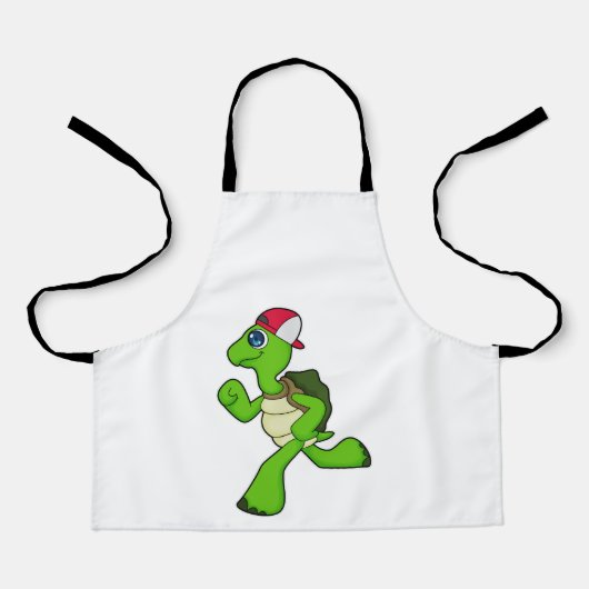 Schildkröte als Runner mit Cap Schürze (Vorderseite)