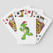 Schildkröte als Runner mit Cap Spielkarten (Rückseite)