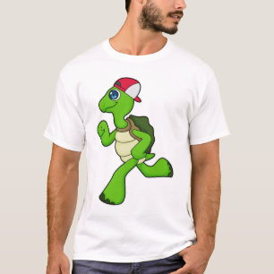 Schildkröte als Runner mit Cap T-Shirt