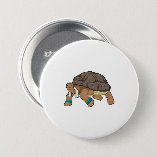 Schildkröte als Runner mit Handtuch Button (Vorne & Hinten)