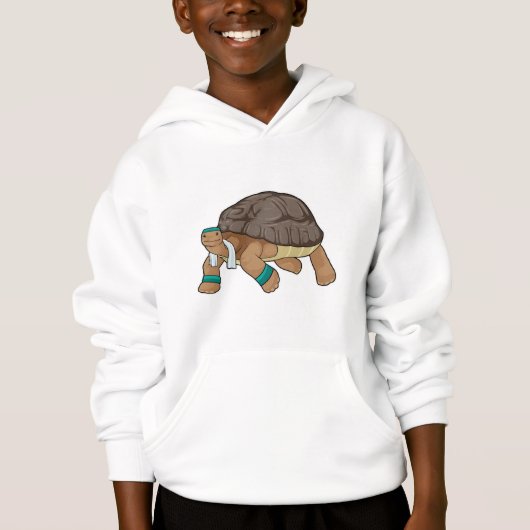 Schildkröte als Runner mit Handtuch Hoodie (Vorderseite)