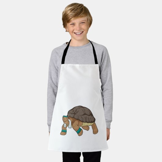 Schildkröte als Runner mit Handtuch Schürze (Getragen)