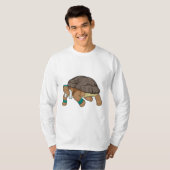 Schildkröte als Runner mit Handtuch T-Shirt (Vorne ganz)