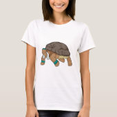 Schildkröte als Runner mit Handtuch T-Shirt (Vorderseite)