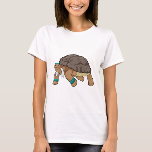 Schildkröte als Runner mit Handtuch T-Shirt (Vorderseite)