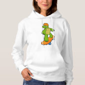 Schildkröte als Skateboarder mit Skateboard & Helm Hoodie (Vorderseite)