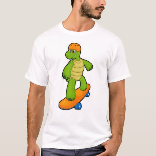 Schildkröte als Skateboarder mit Skateboard & Helm T-Shirt