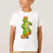 Schildkröte als Skateboarder mit Skateboard & Helm T-Shirt (Vorderseite)